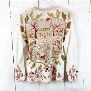 Vintage Eagle’s Eye Country Scene Grandma Cardigan